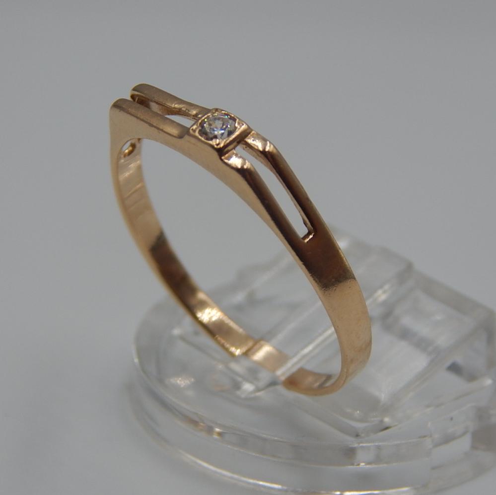 Перстень з червоного золота з цирконієм (33930882) 1