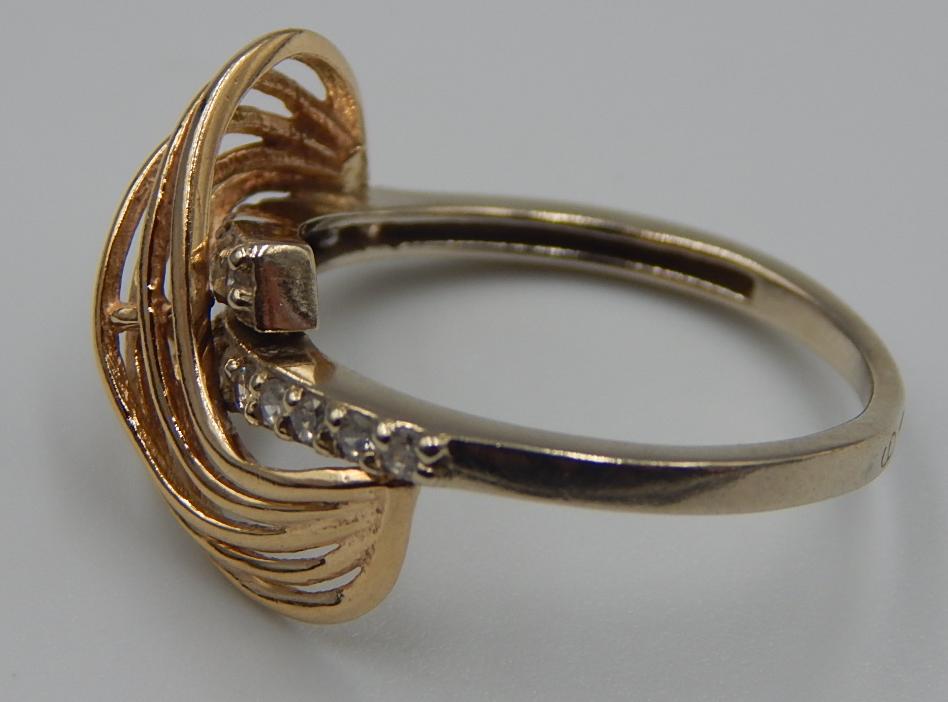 Кольцо из красного и желтого золота с цирконием (33721828) 2