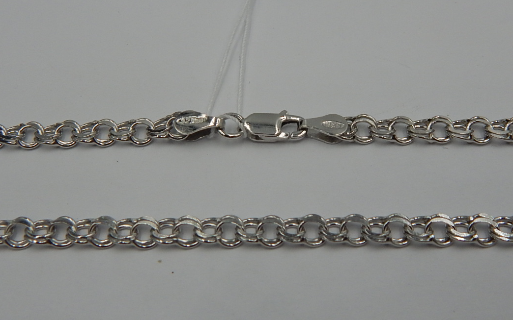 Серебряная цепь с плетением Бисмарк (30667264) 0