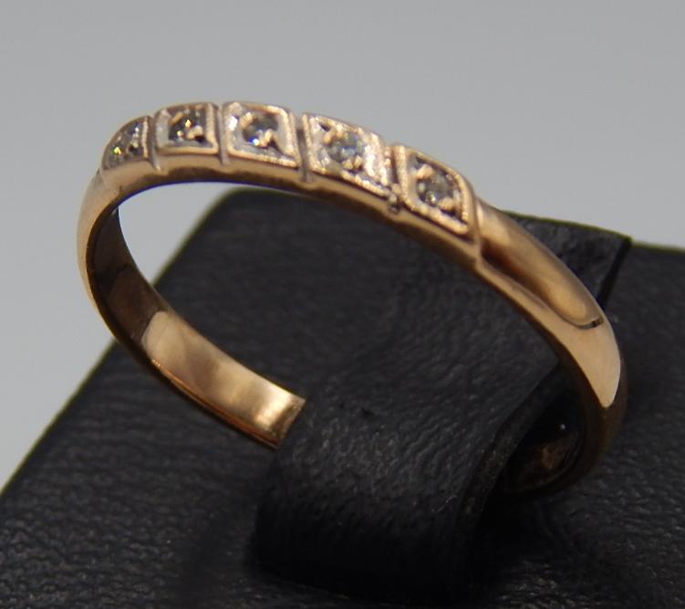 Кольцо из красного и белого золота с бриллиантом (-ми) (31541201) 1