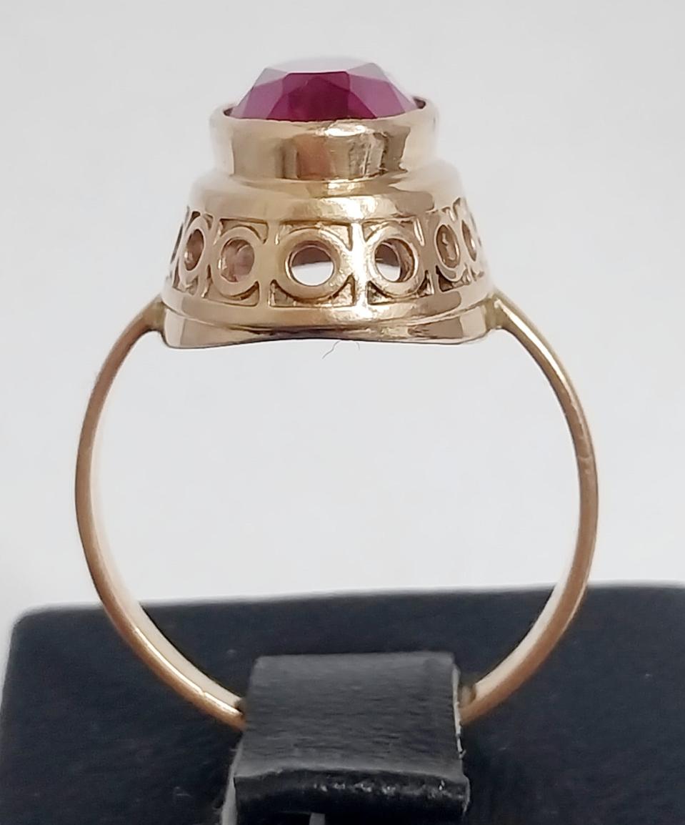 Кольцо из красного золота с цирконием (32759627) 3