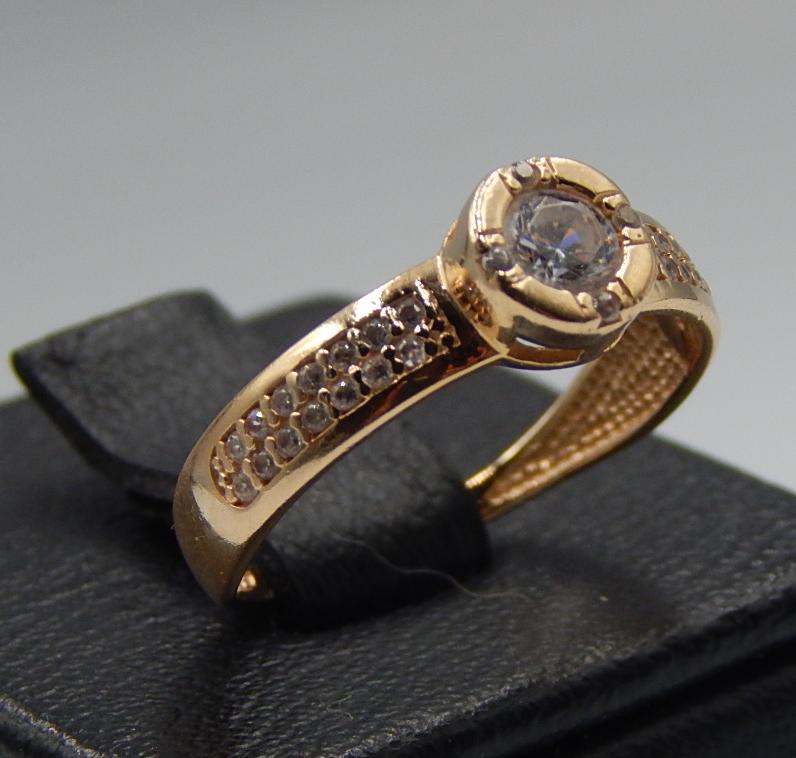 Кольцо из красного золота с цирконием (31957712) 1