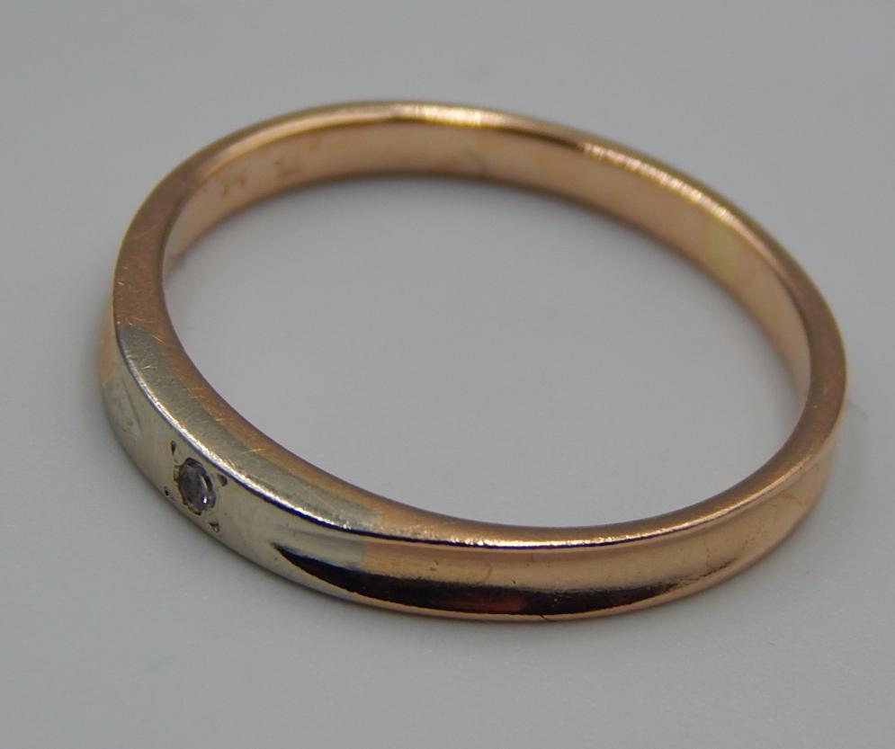 Кольцо из красного и белого золота с цирконием (32939520)  4