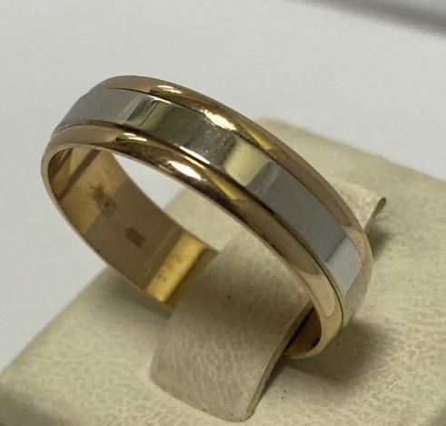 Обручальное кольцо из желтого и белого золота (33449346) 2