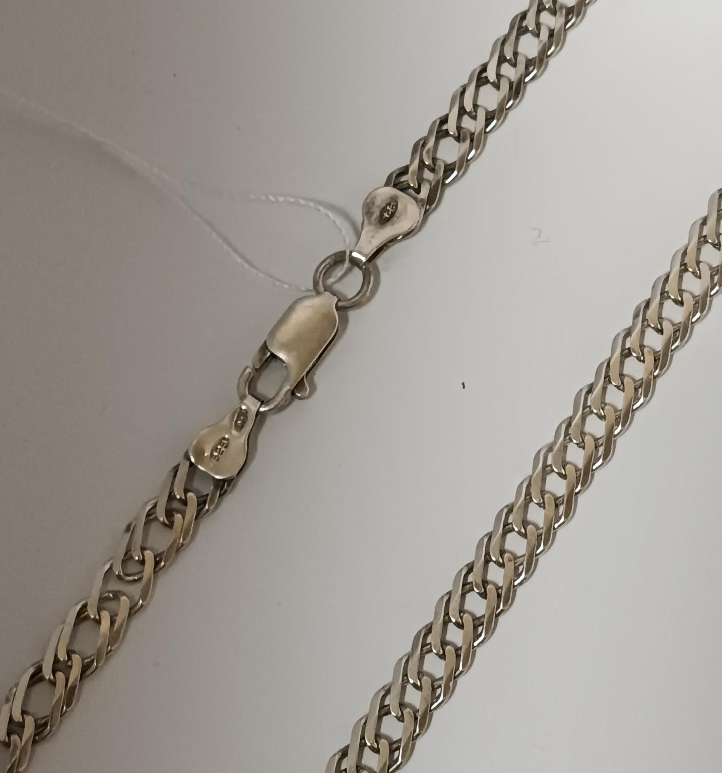 Серебряная цепь с плетением Двойной ромб (33459094) 0
