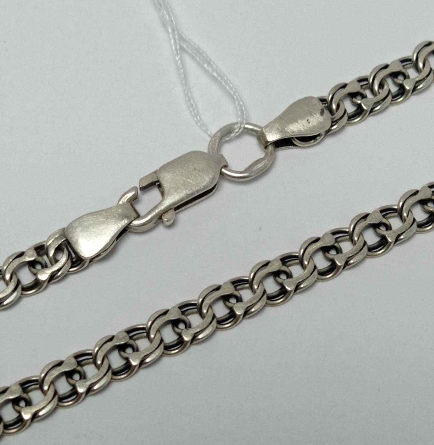 Серебряная цепь с плетением Бисмарк (33692458) 0