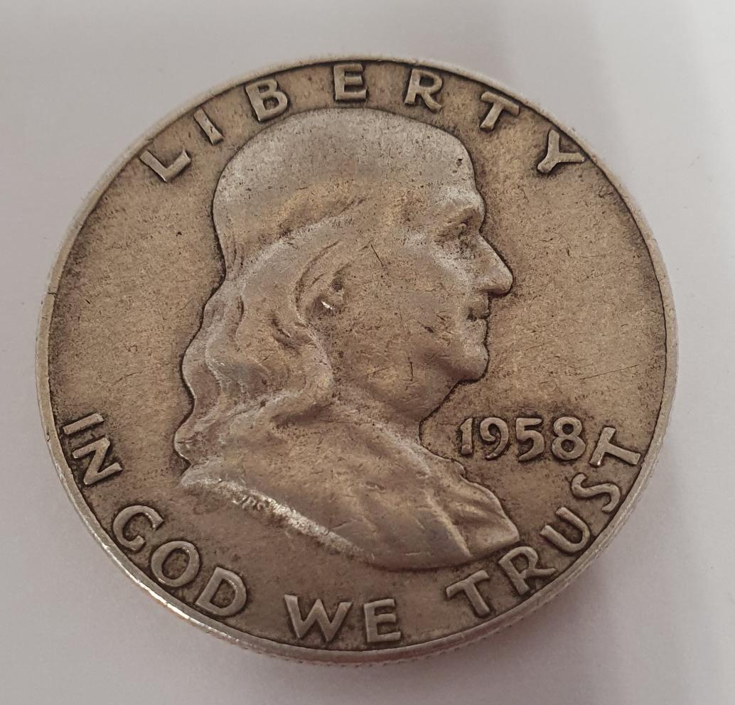 Серебряная монета 50 центов 1958 США (33607931) 0