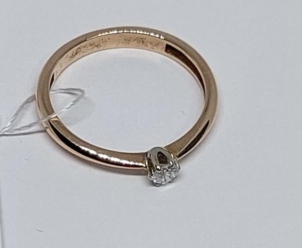 Кольцо из красного золота с бриллиантом (-ми) (29265609) 3