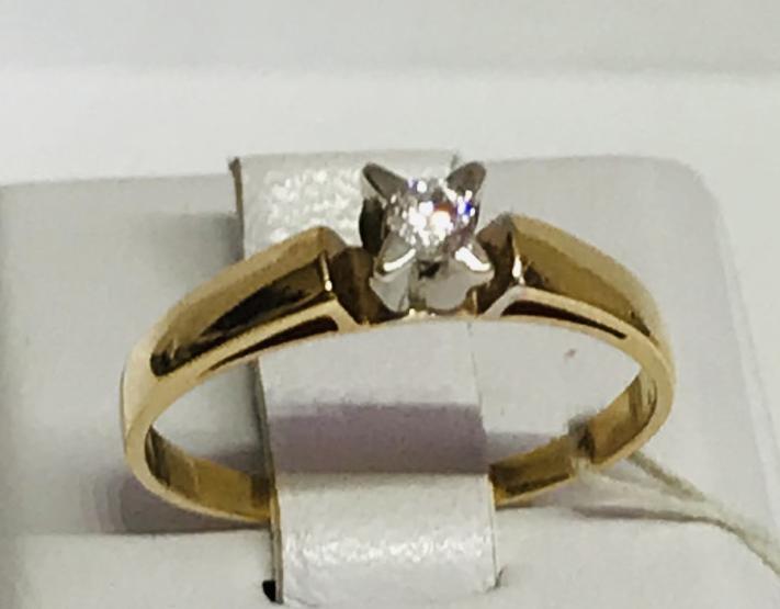 Кольцо из красного и белого золота с цирконием (29285328) 1