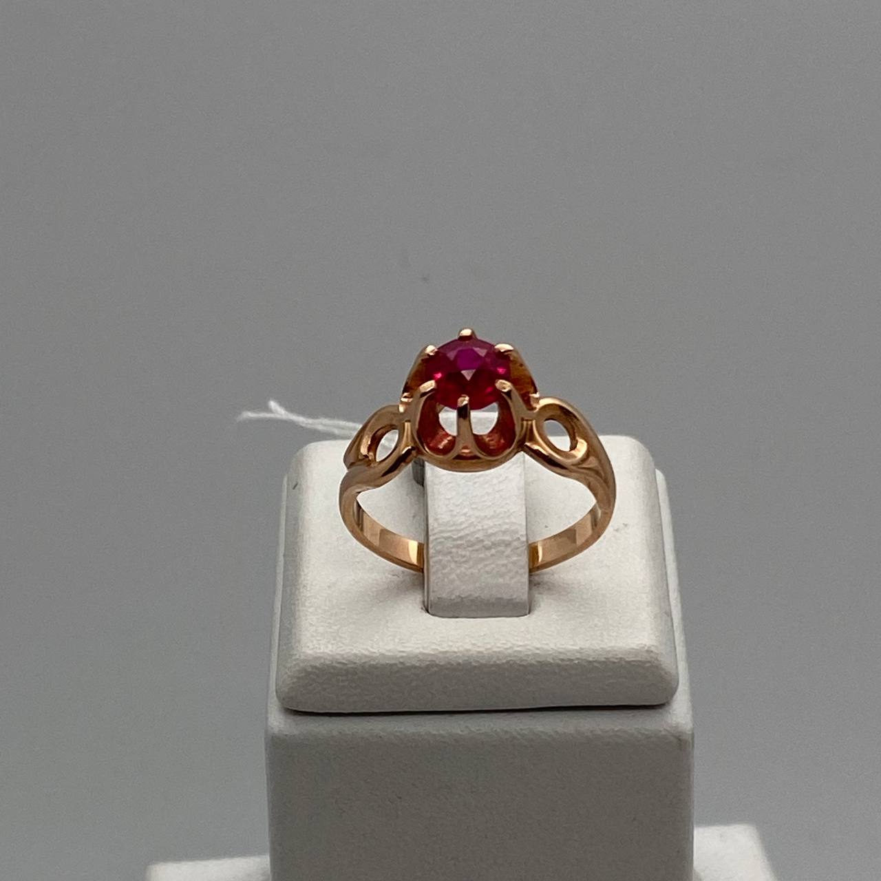 Кольцо из красного золота с корундом (30606774) 2