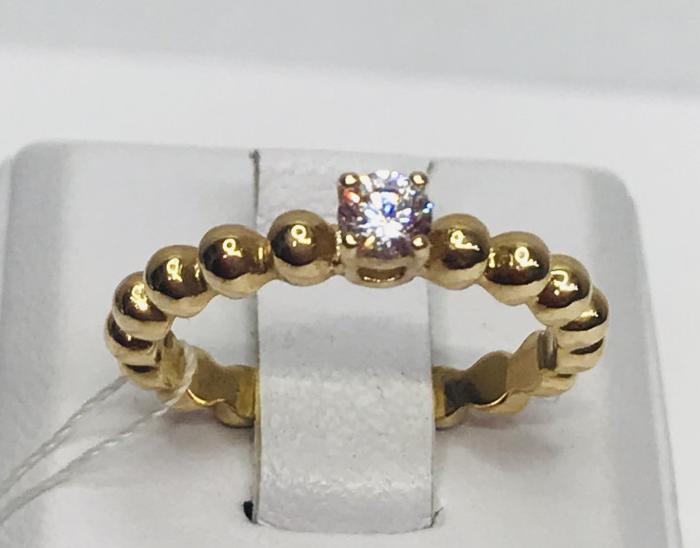Кольцо из красного золота с цирконием (29242316) 0