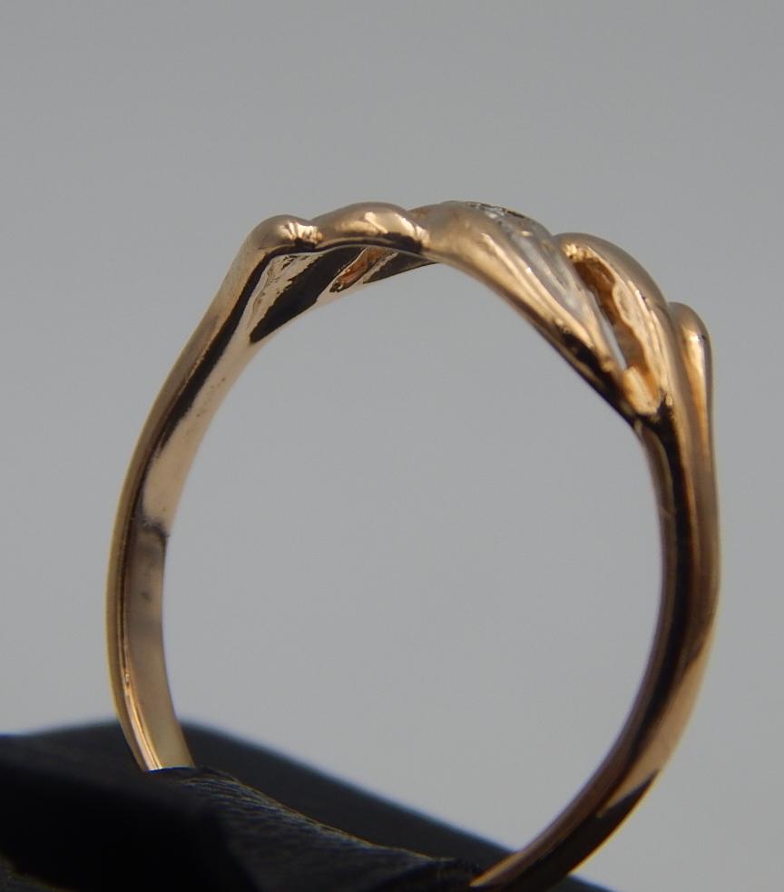 Кольцо из красного и белого золота с бриллиантом (-ми) (30718129) 2