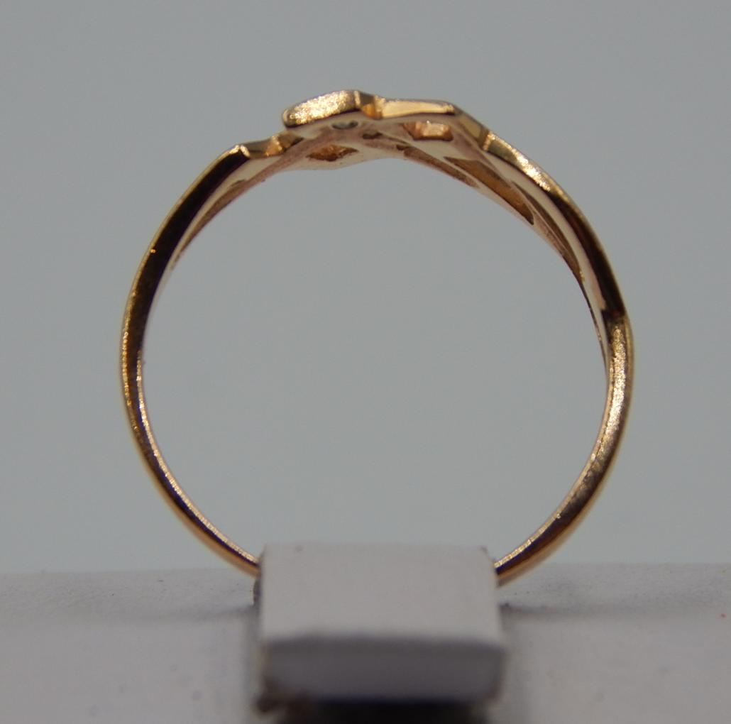 Кольцо из желтого и белого золота с цирконием (32430145)  3