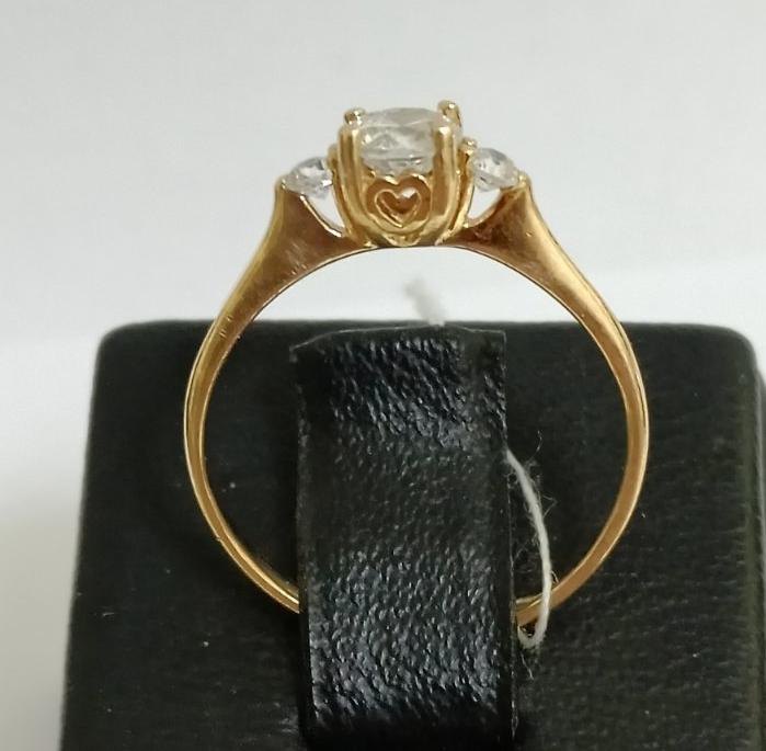 Кольцо из красного золота с цирконием (32113036) 4