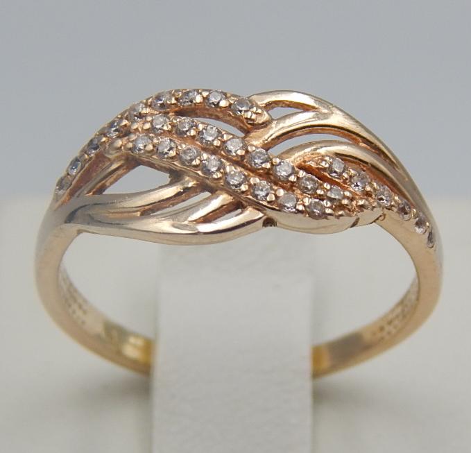 Кольцо из красного золота с цирконием (33664361)  0