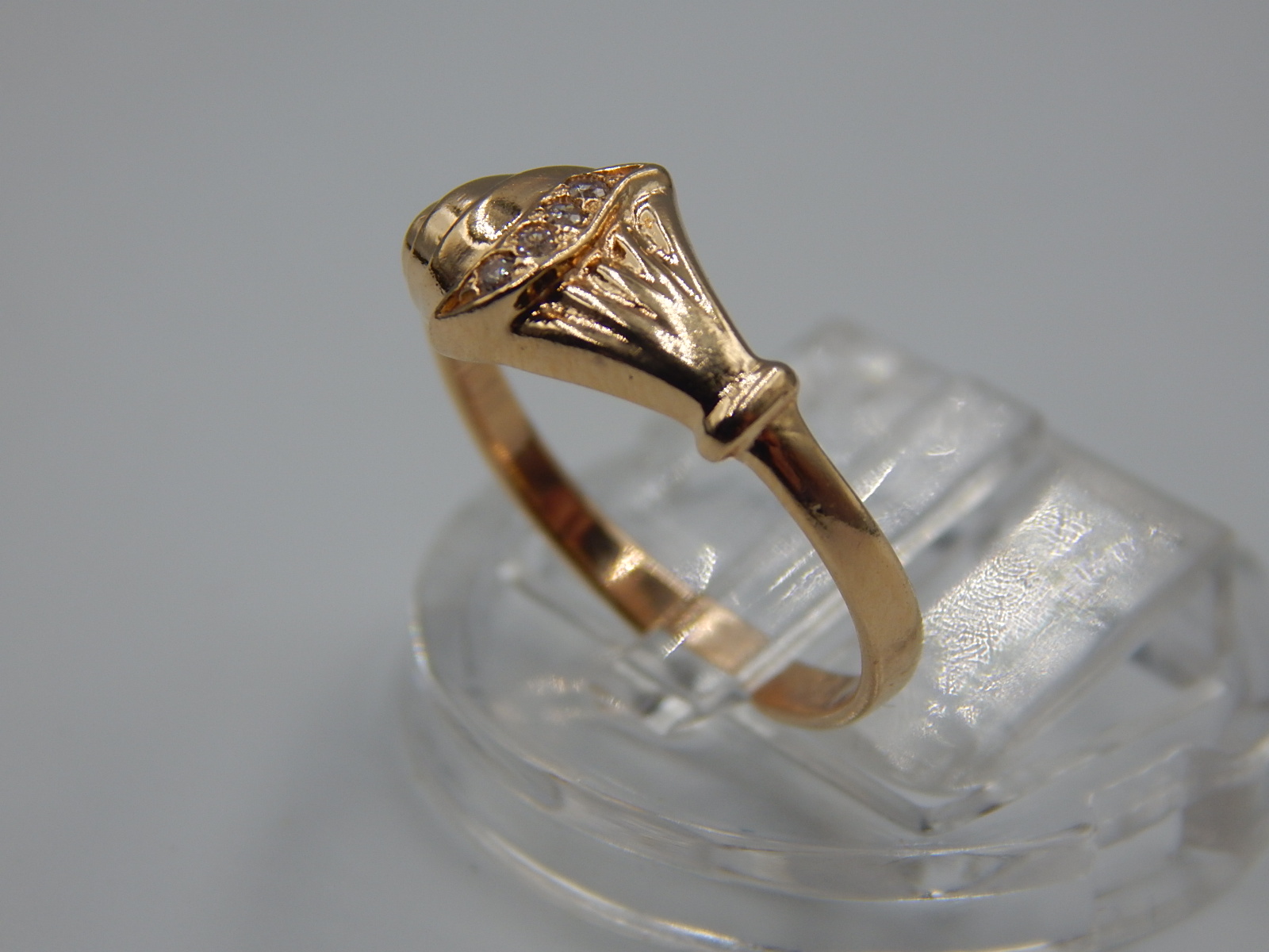 Кольцо из красного золота с цирконием (33721859) 1