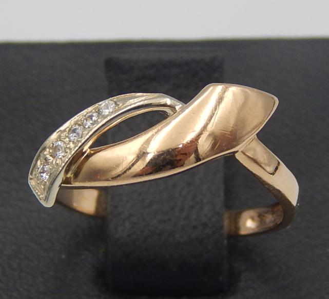 Кольцо из красного золота с цирконием (32431254) 0