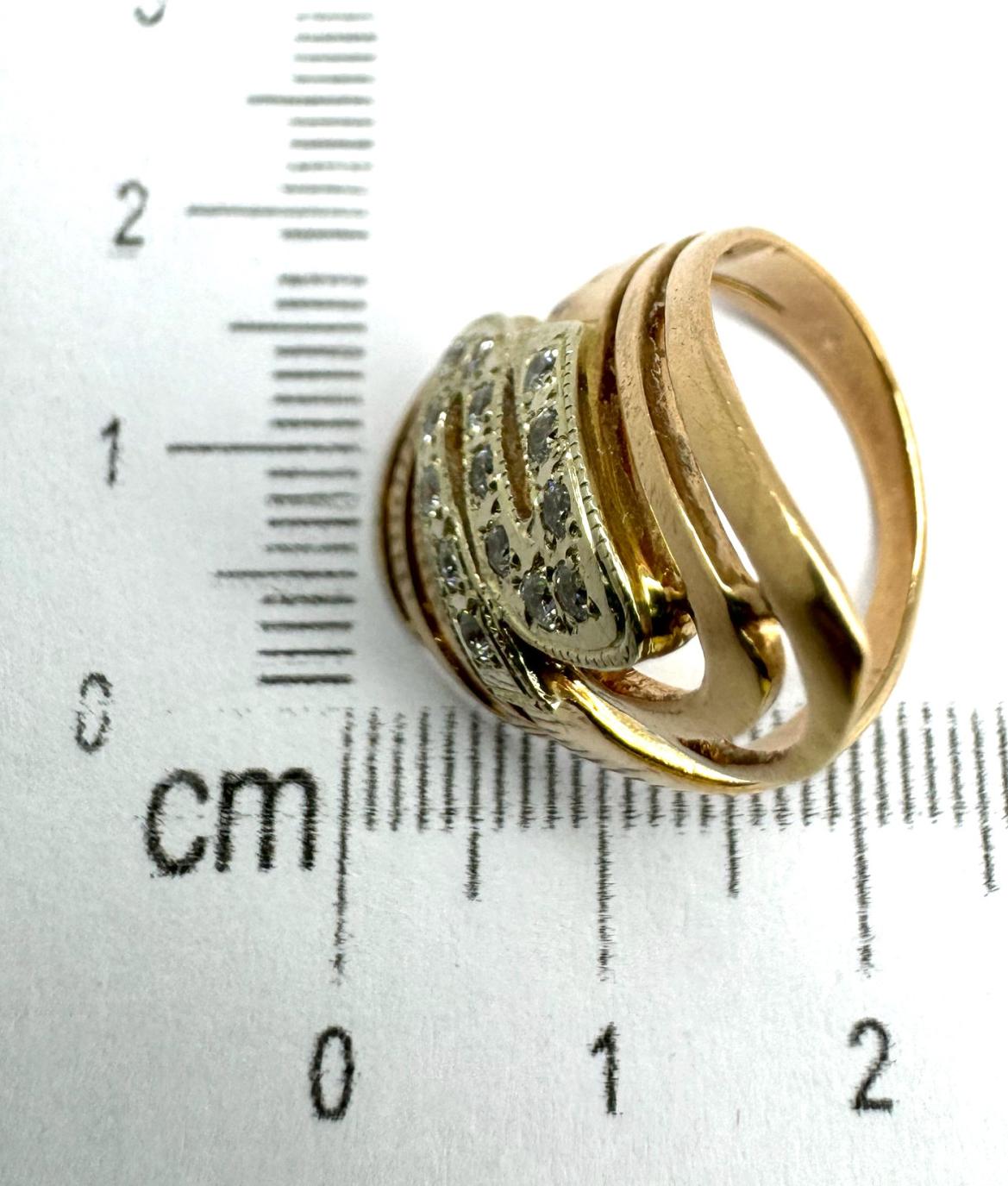 Кольцо из красного и белого золота с цирконием (32854898) 3