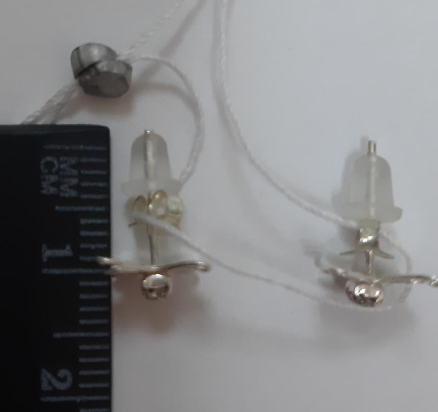 Срібні сережки з емаллю та цирконієм (29090364) 2