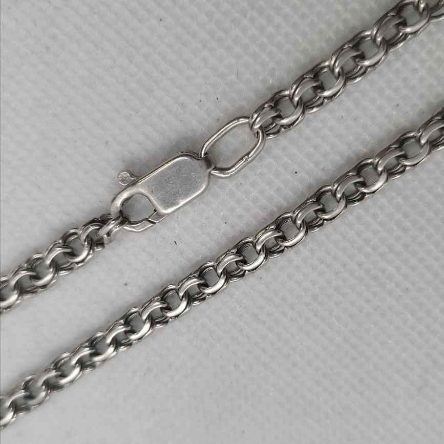 Серебряная цепь с плетением Бисмарк (31766250) 0