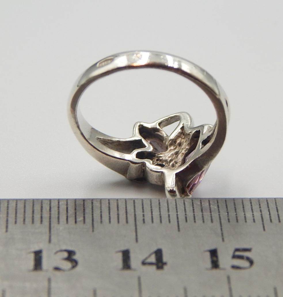 Серебряное кольцо с цирконием (33697392) 3