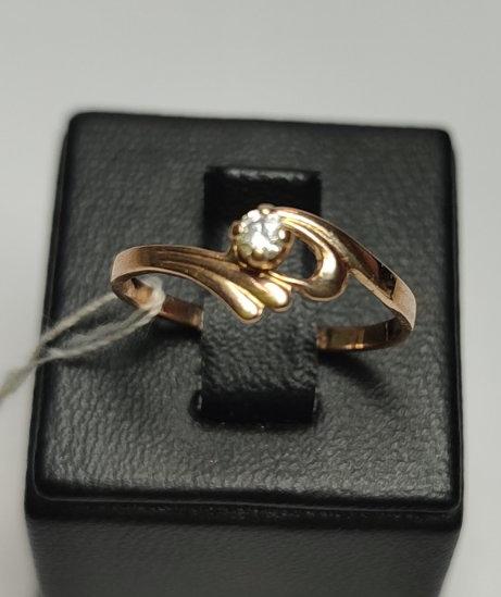 Кольцо из красного золота с цирконием (28336771) 3