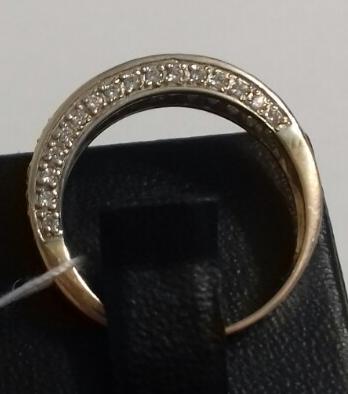 Кольцо из красного и белого золота с цирконием (28186486) 1