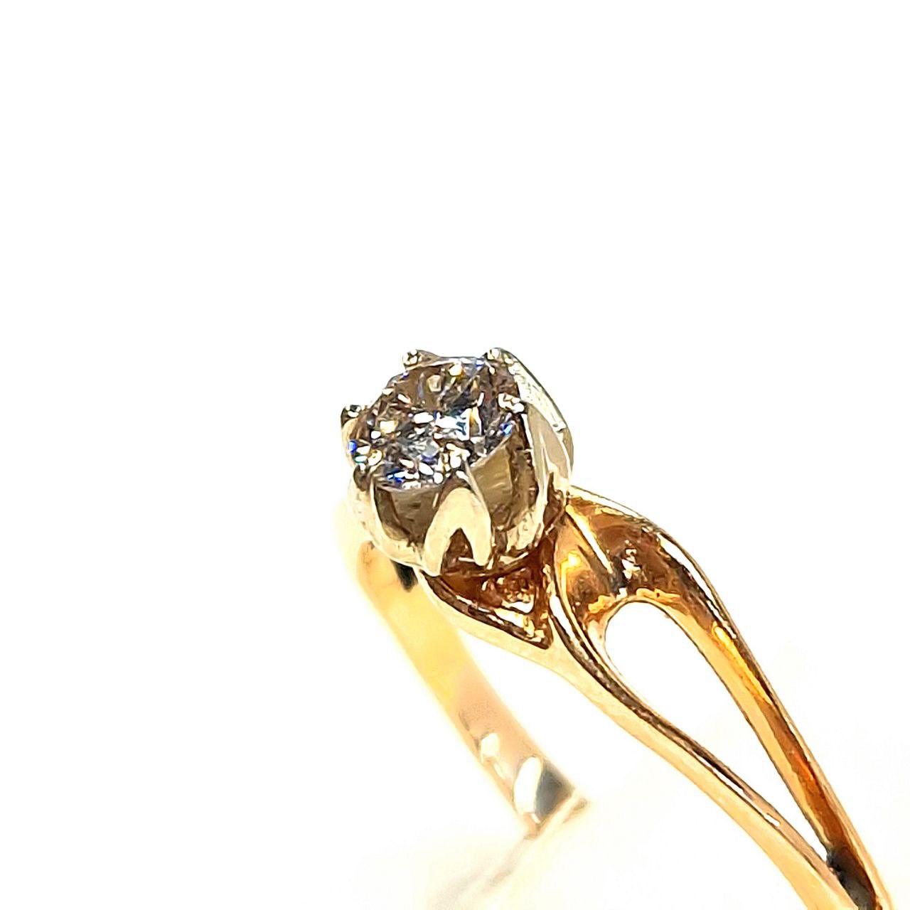 Кольцо из красного и белого золота с бриллиантом (-ми) (31577955) [ 2