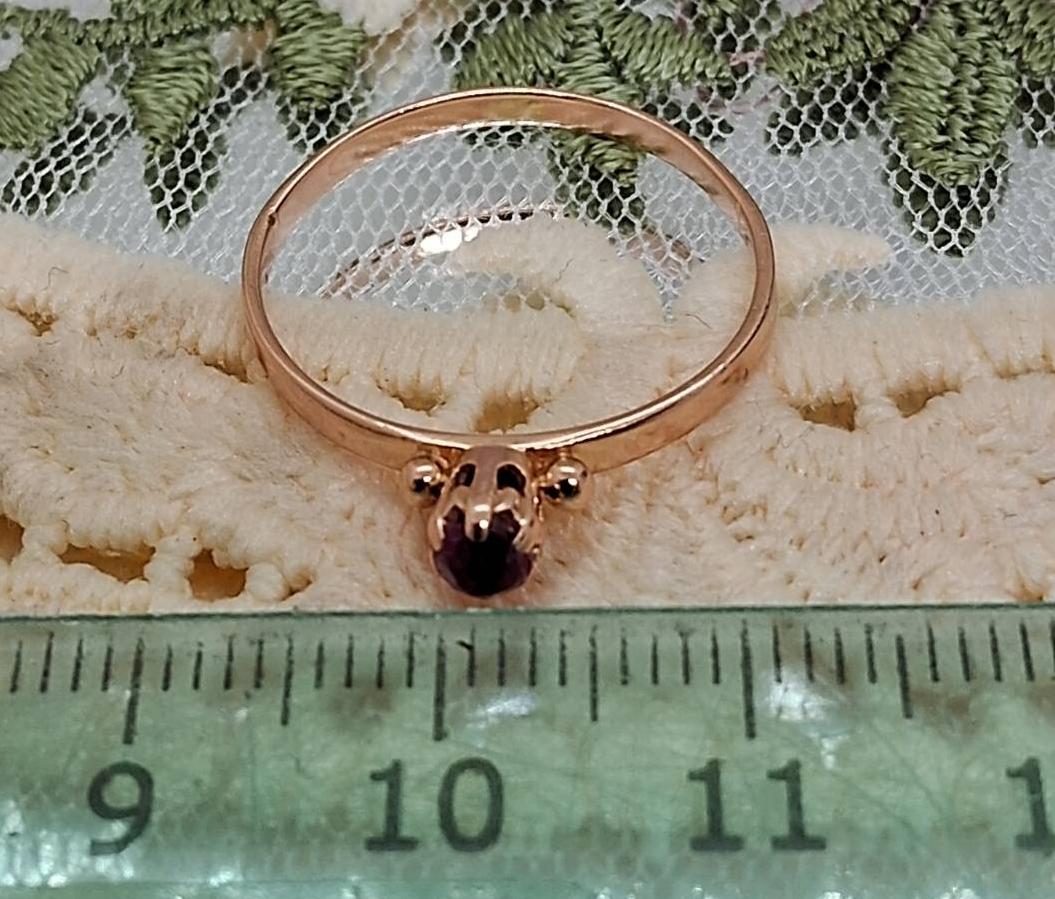 Кольцо из красного золота с корундом (32651134)  5