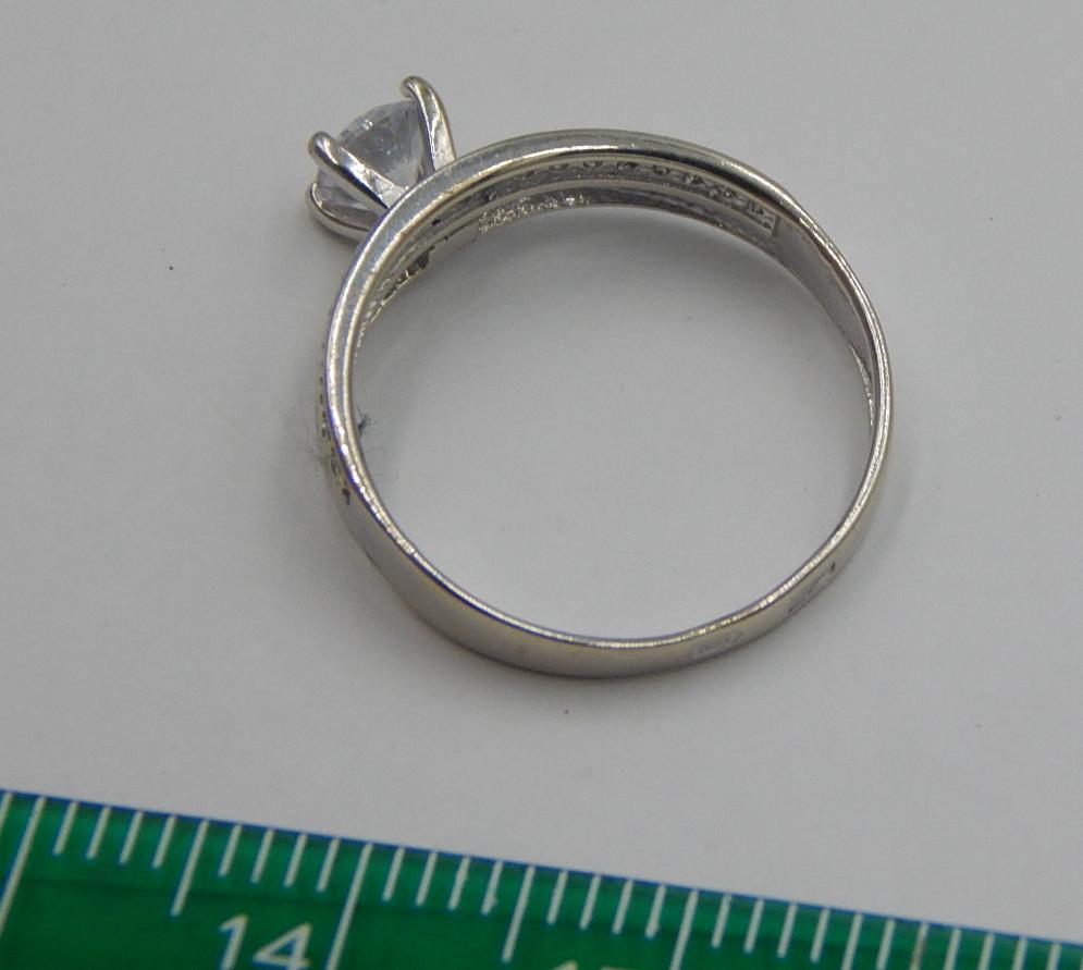 Кольцо из белого золота с цирконием (28407650) 5