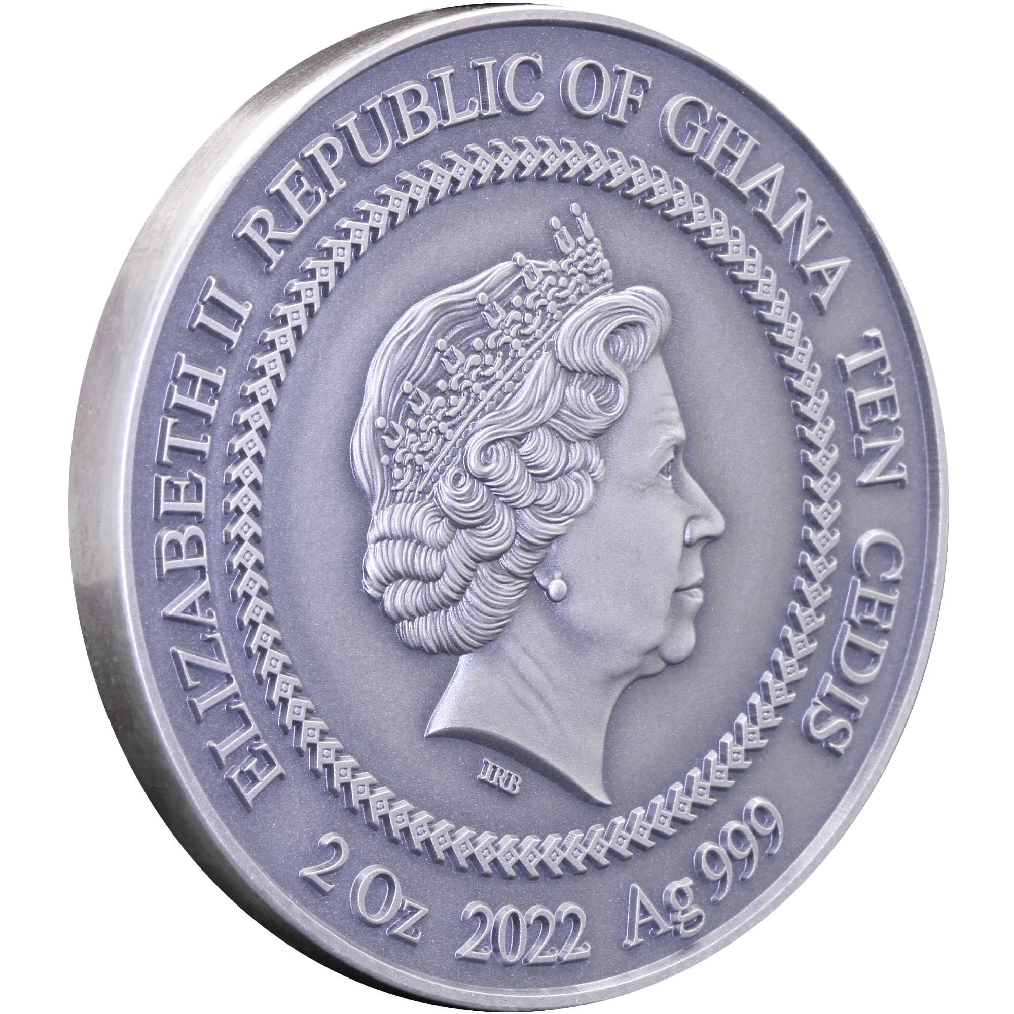 Серебряная монета 2oz Давид и Голиаф 10 седи 2022 Гана (30648269) 4