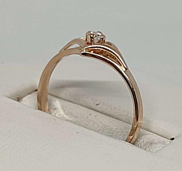 Кольцо из красного золота с бриллиантом (-ми) (30660128) 1