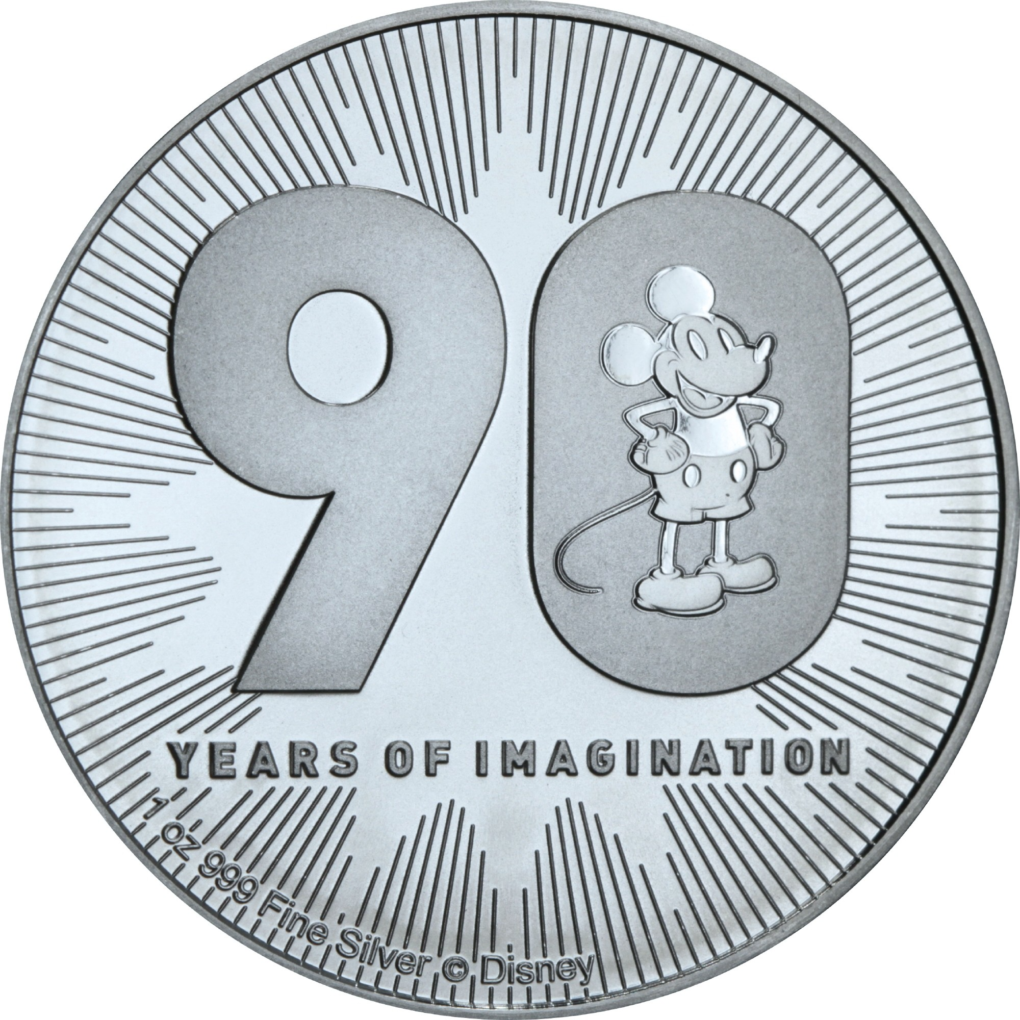 Серебряная монета 1oz Микки Маус Дисней 90 лет 2 доллара 2018 Ниуэ (29127385) 0