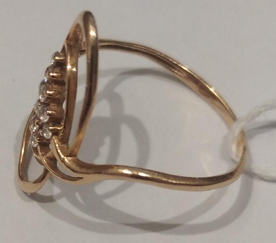 Кольцо из красного золота с цирконием (33475541) 4