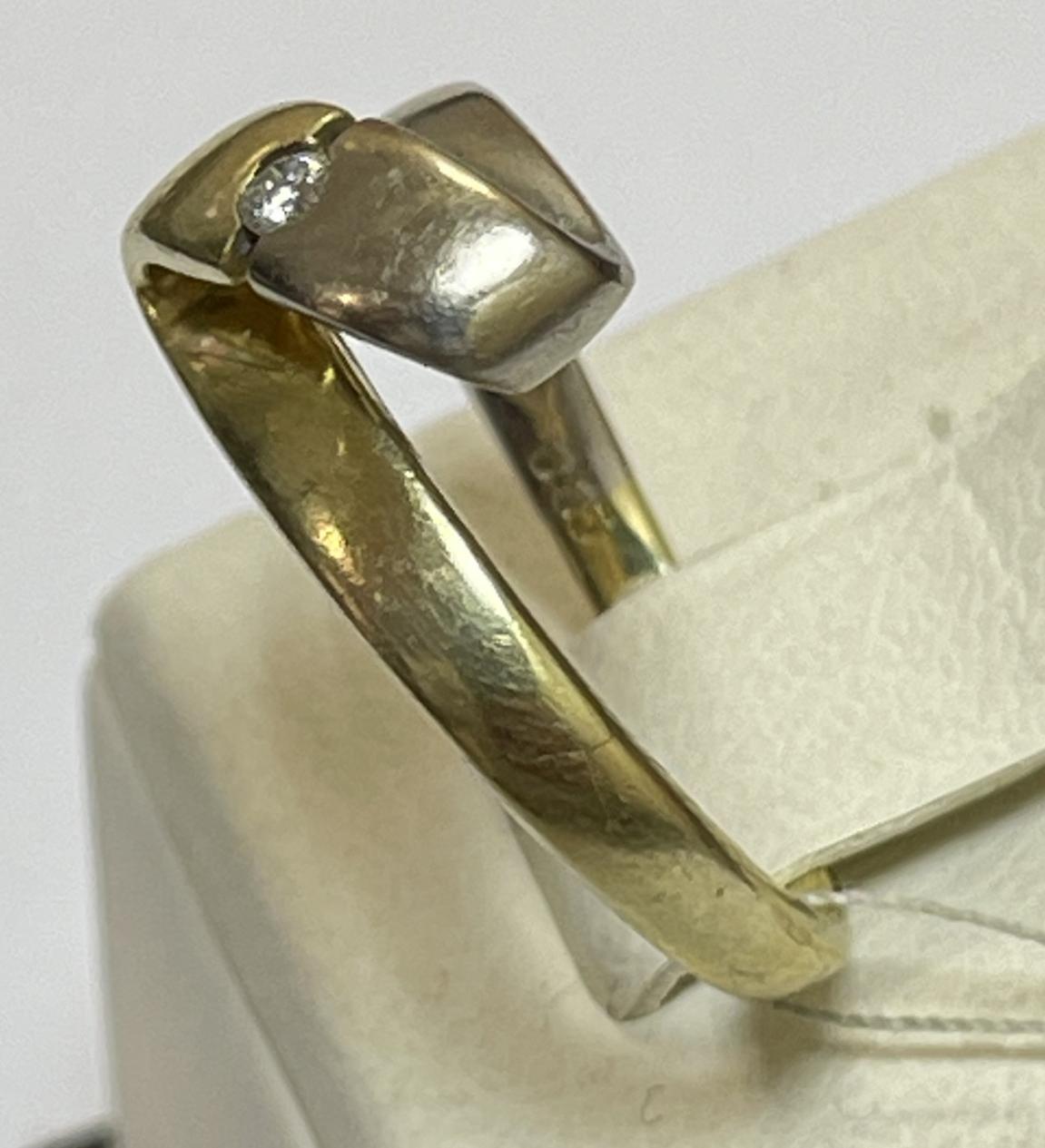 Кольцо из красного и белого золота с бриллиантом (-ми) (33277148) 3