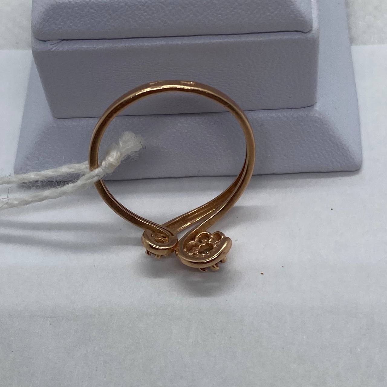 Кольцо из красного и белого золота с цирконием (30161817)  3