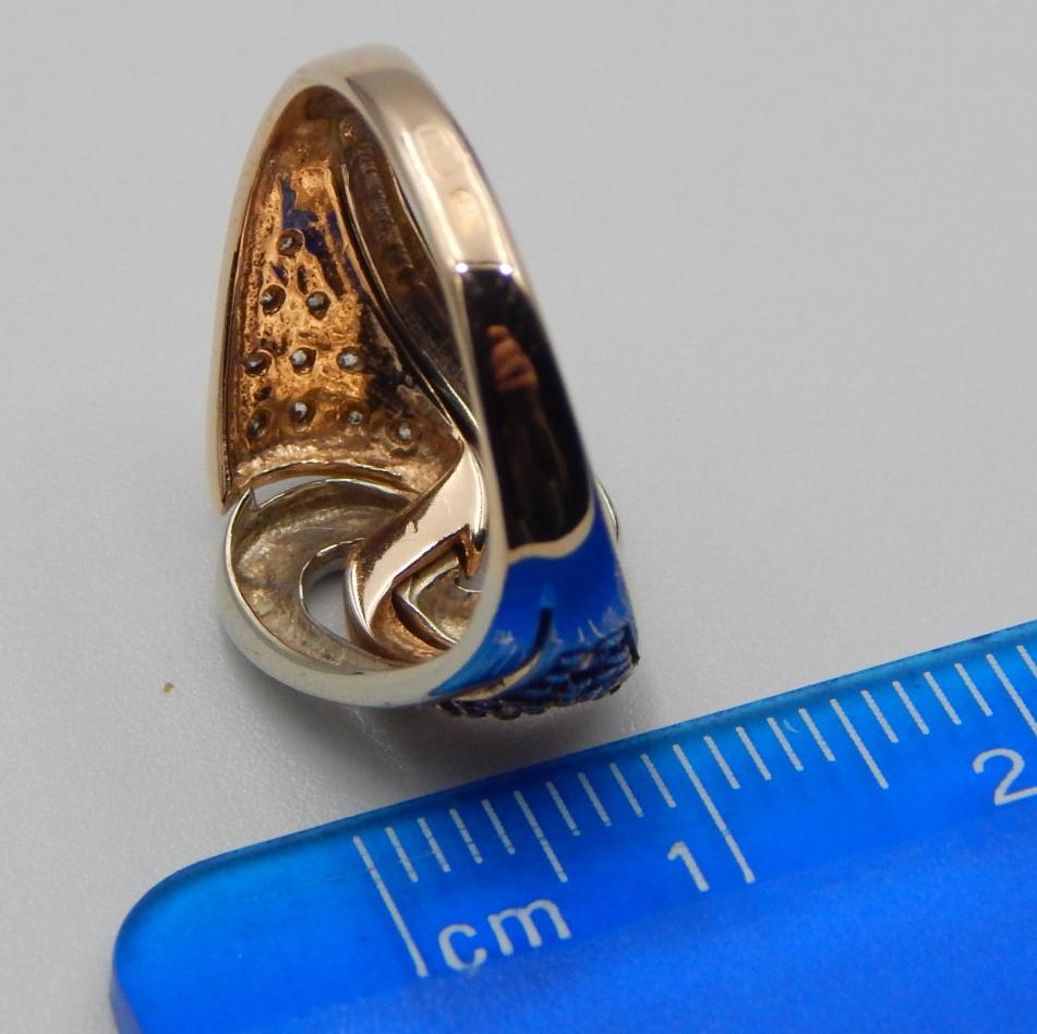 Кольцо из красного и белого золота с цирконием (28337356)  2