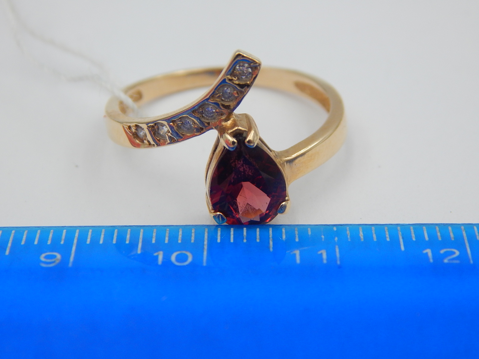 Кольцо из красного золота с гранатом и бриллиантом (-ми) (28237258)  5