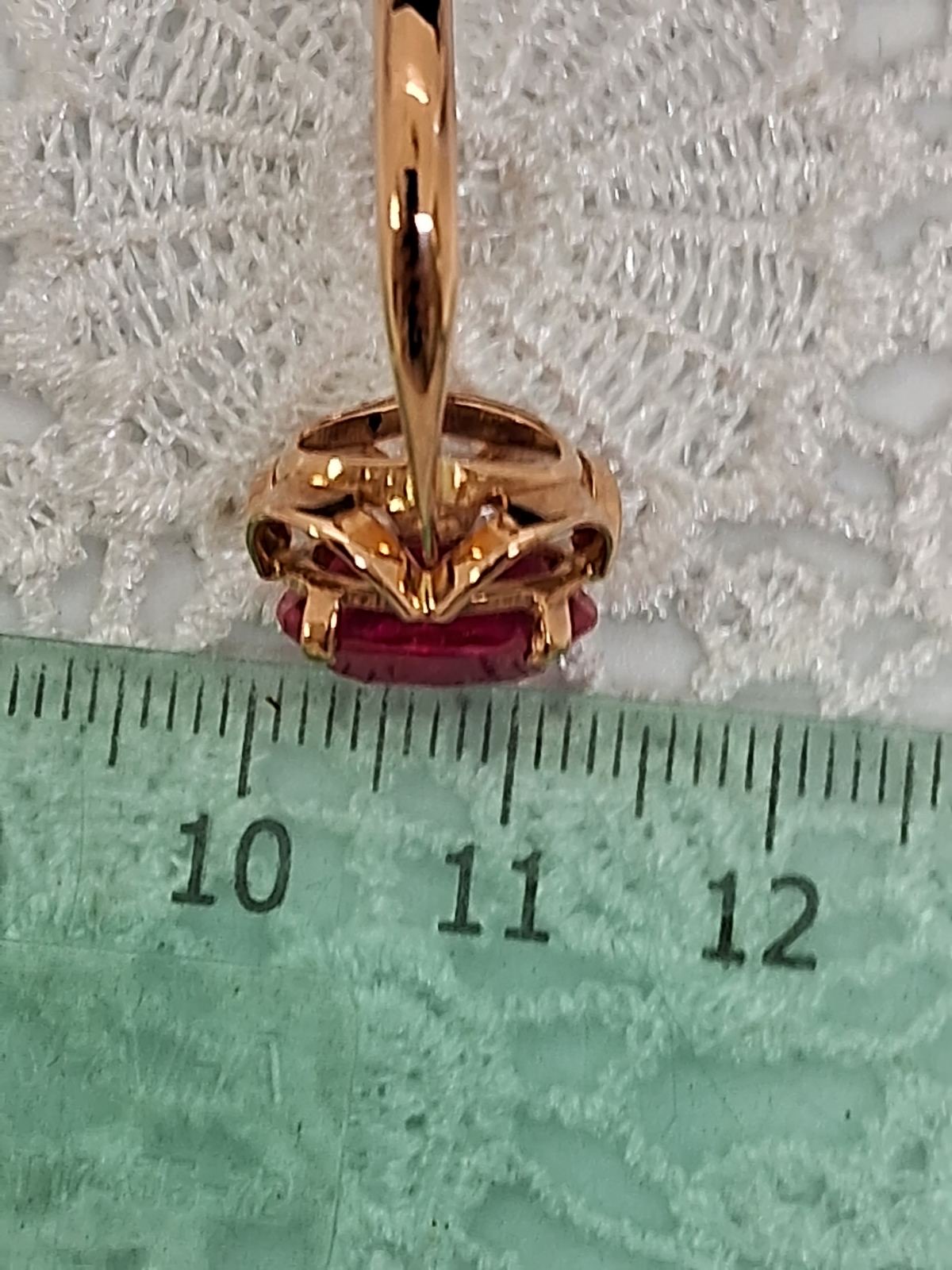Кольцо из красного золота с корундом (33132363) 8
