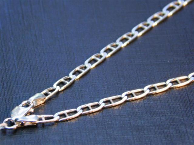 Серебряная цепь с плетением морское якорное (30519516) 0