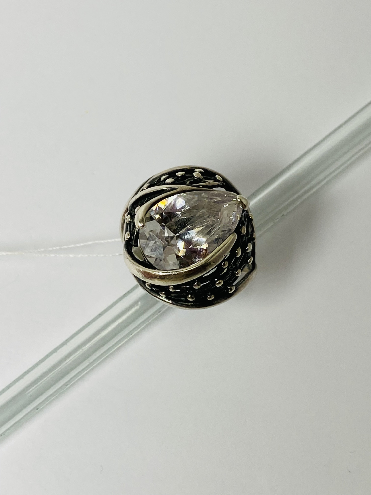 Серебряное кольцо с цирконием (33810957) 1
