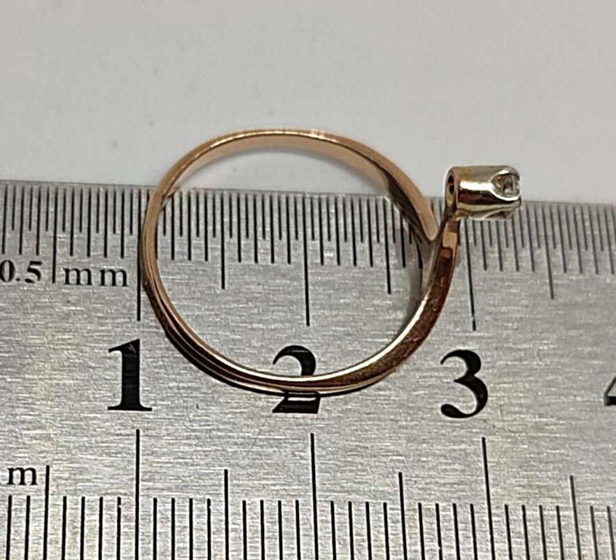 Кольцо из красного золота с бриллиантом (-ми) (30439165) 3