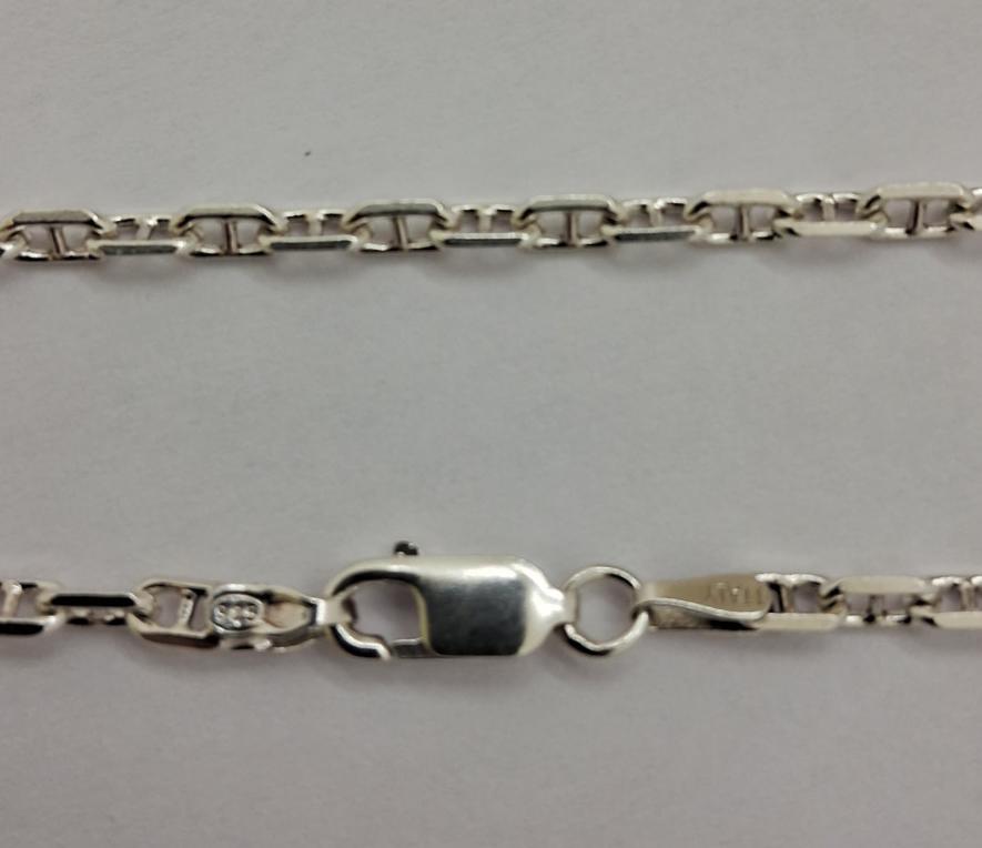 Серебряная цепь с плетением морское якорное (32749210) 1