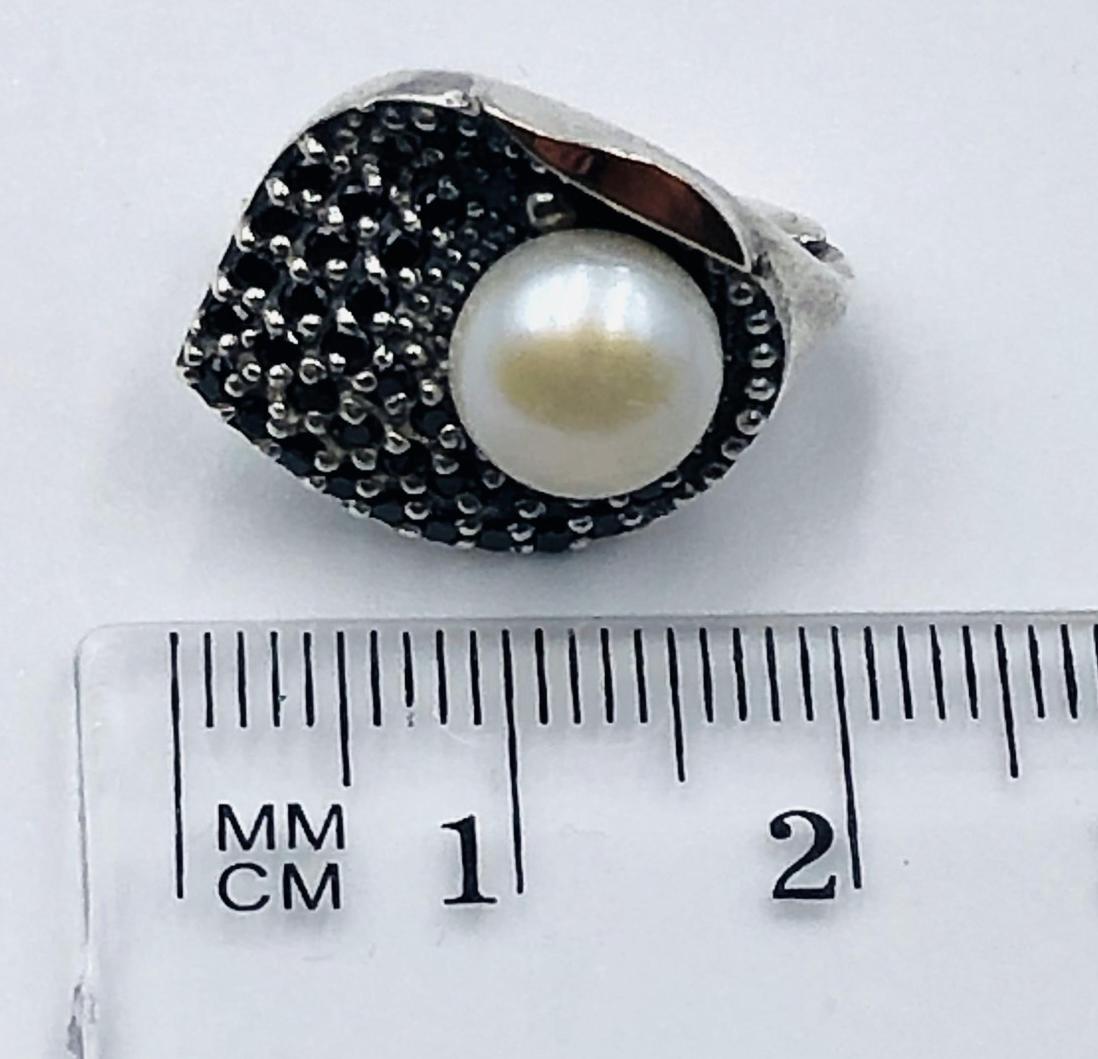 Срібні сережки з перлами та цирконієм (33720376) 2