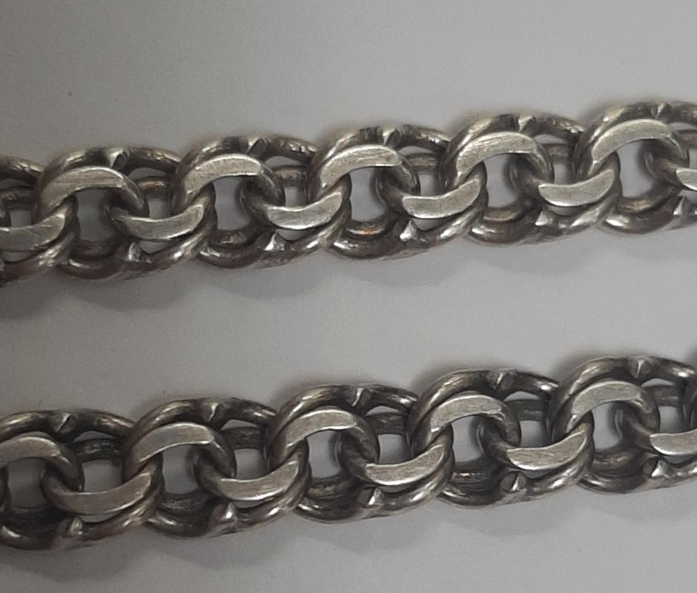 Серебряная цепь с плетением Бисмарк (33938255) 1