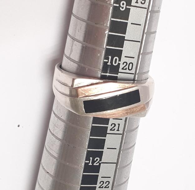 Срібний перстень з позолотою та емаллю (33240879) 2
