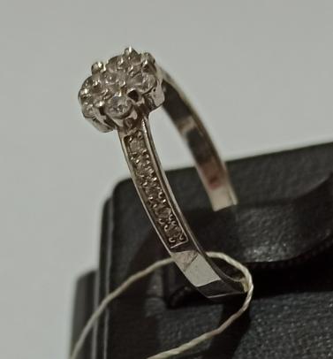 Серебряное кольцо с цирконием (30509962) 1
