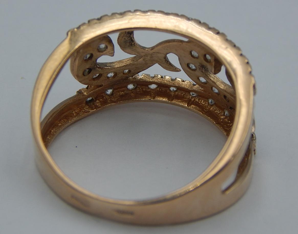 Кольцо из красного золота с цирконием (29417292)  3