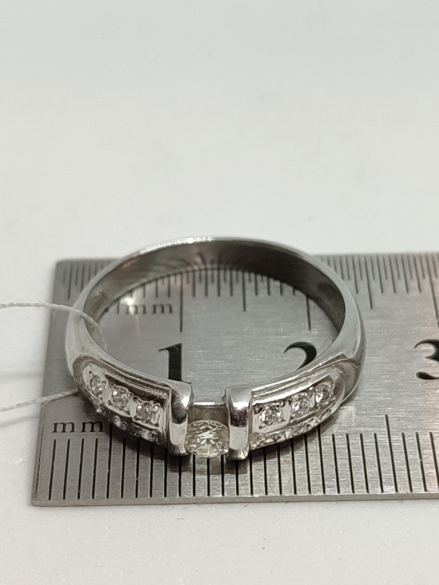 Кольцо из белого золота с бриллиантом (-ми) (27416578) 9