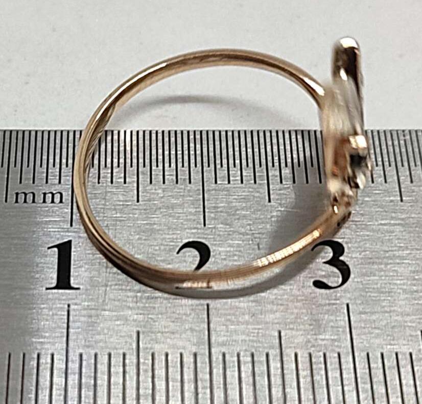 Кольцо из красного и белого золота с сапфиром и бриллиантом (-ми) (33219752) 4